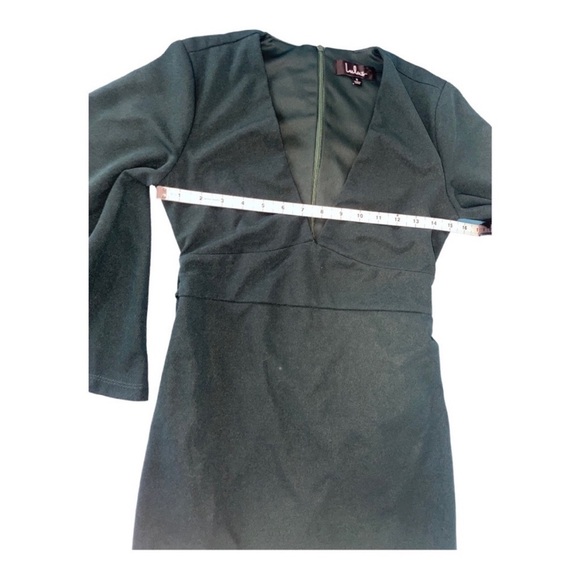 Lulus Glimpse of Glamour Forest Green Bell Sleeve Bodycon Mini Dress | Size S - Picture 7 of 15